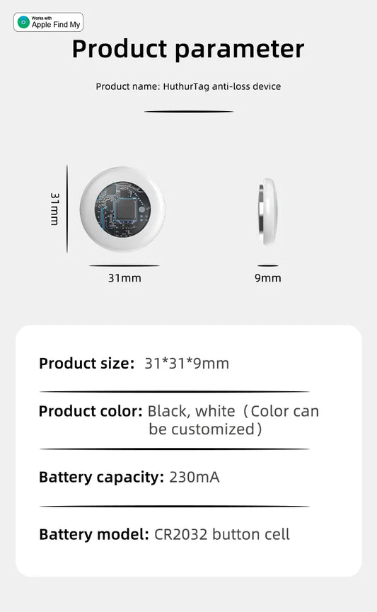 Airtag Alternativ - GPS Tracker Iphone sort - Apple Iphone Find My App